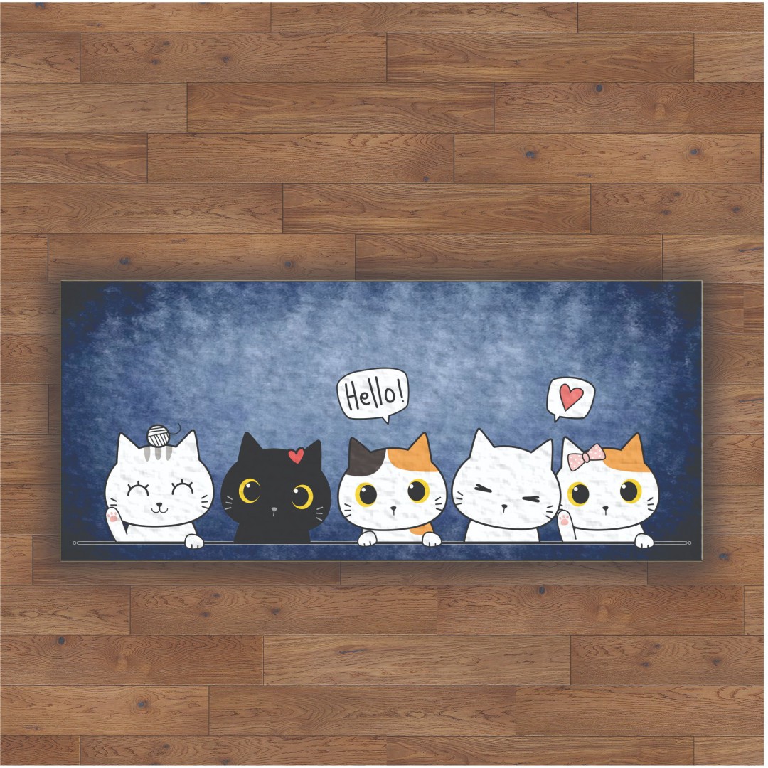 Tapete de porta meio redondo de gato personalizado nome de texto, bonito desenho  animado animal gatos tapetes de porta interna para entrada tapete de porta  frontal traseira tapete antiderrapante absorvente tapete de