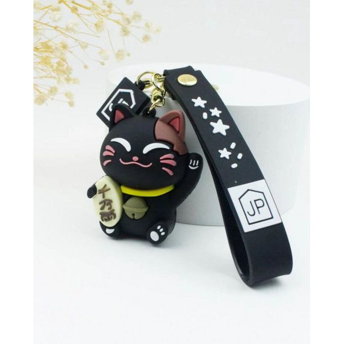 .Chaveiro Gato da sorte preto