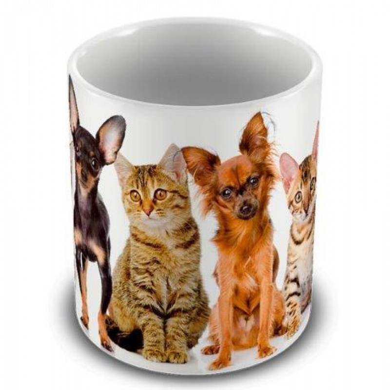 Caneca Eu Amo Cachorros ou Gatinhos Fofinhos Paixão por Pet - Emotions Art  - Caneca - Magazine Luiza