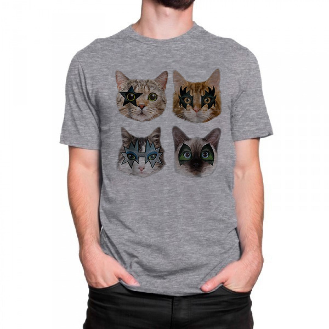 Camiseta cinza Kiss Cats