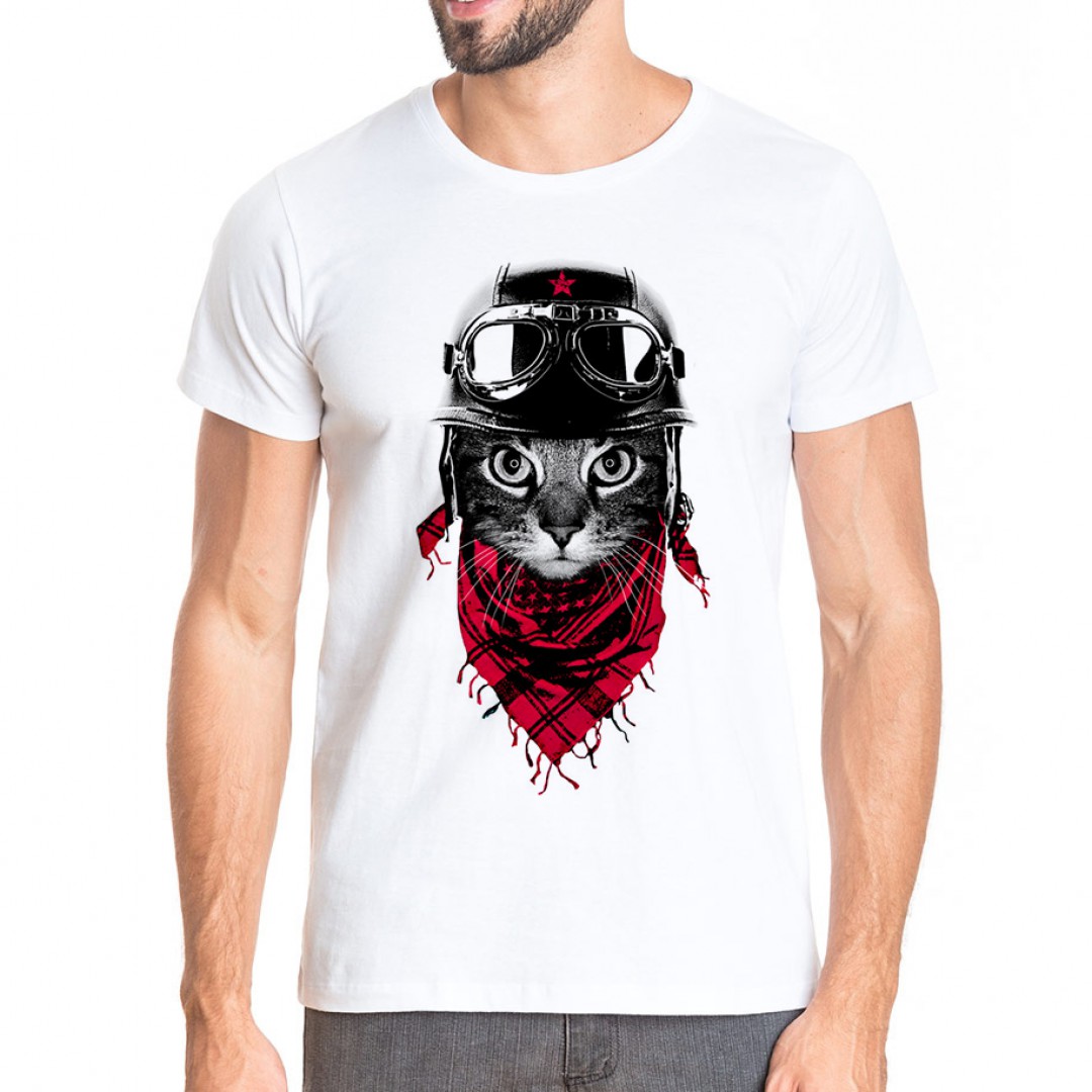 Camiseta Gato motociclista
