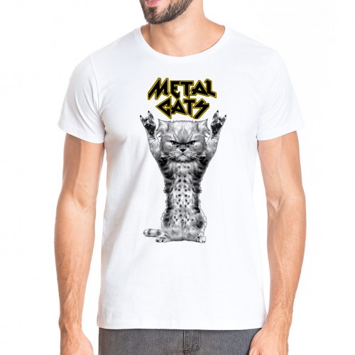 Camiseta masculina Metal cats