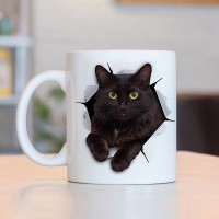 Caneca 3D Gato Pretinho
