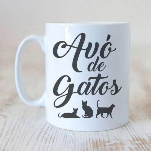 Caneca Avó ou Avô De Gatos