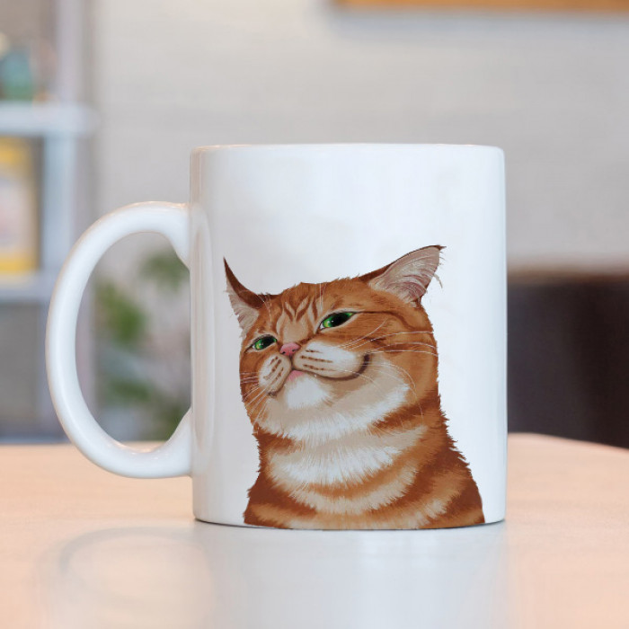 Caneca Cara de Gato Laranjinha