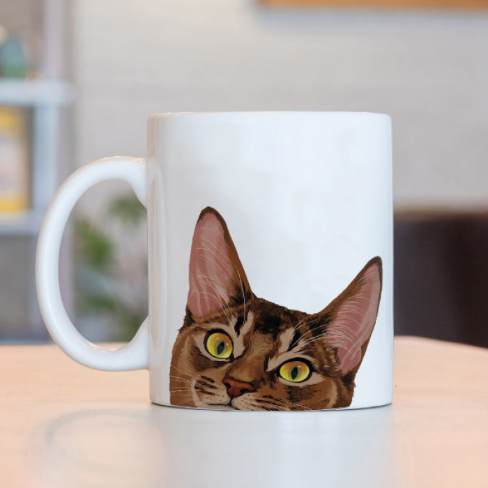 Caneca Cara De Gato Rajado