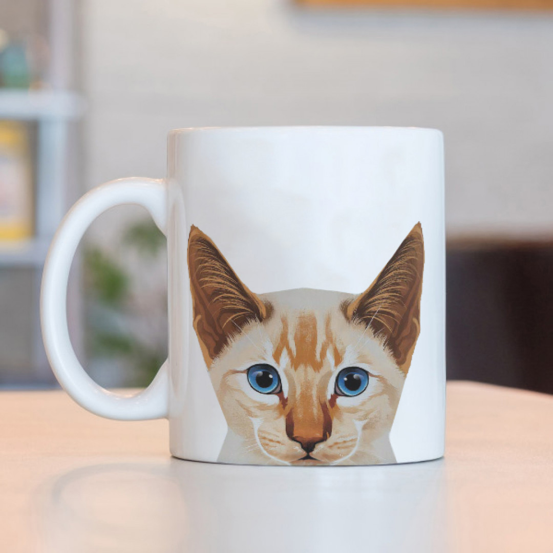 Caneca Cara de Gato Siamês Red