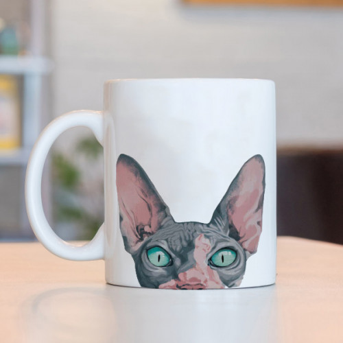 Caneca Cara De Gato Sphynx