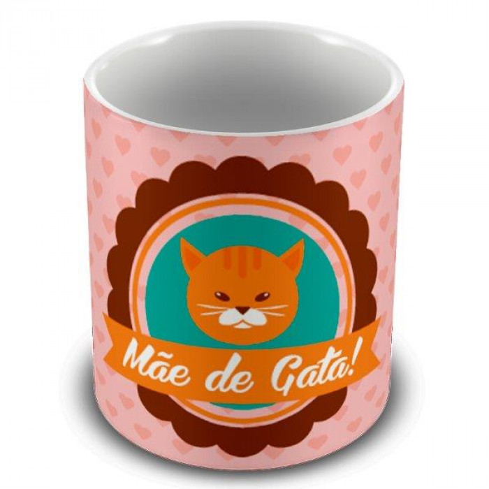 Caneca corações mãe de gata