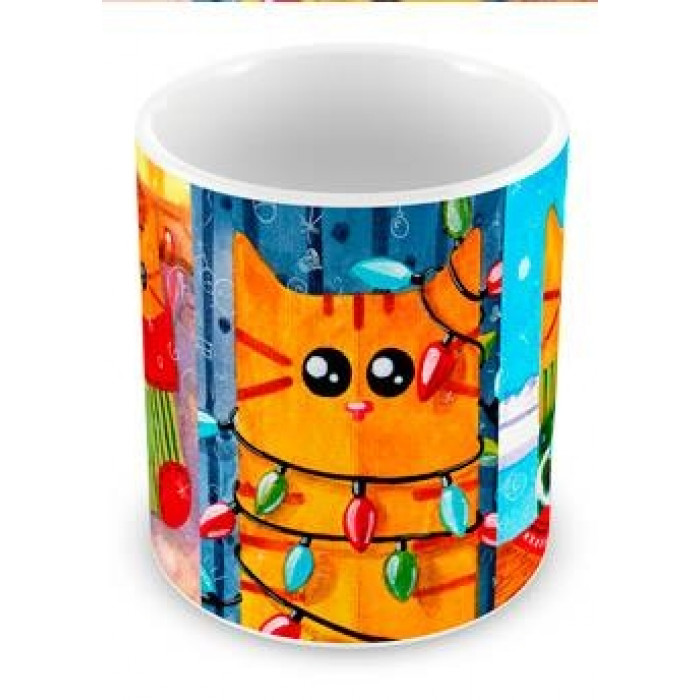 Caneca natal com gatos