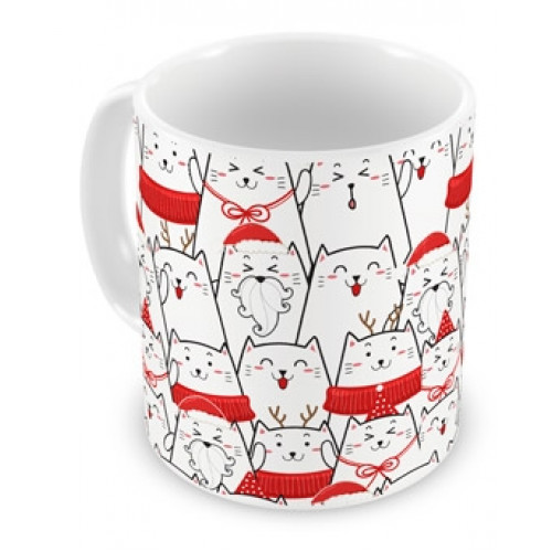 Caneca Natal Gatos Papai Noel