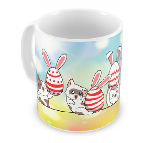 Caneca Páscoa Cara de Gato Marrom