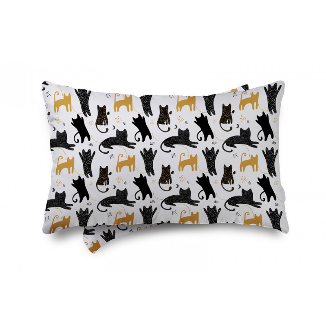 Fronha personalizada de gato com texto de nome fofo desenho animado animal  gatos fronha de cetim personalizada com fecho de envelope fronhas de cama  capa de almofada refrescante, 50 x 76 cm