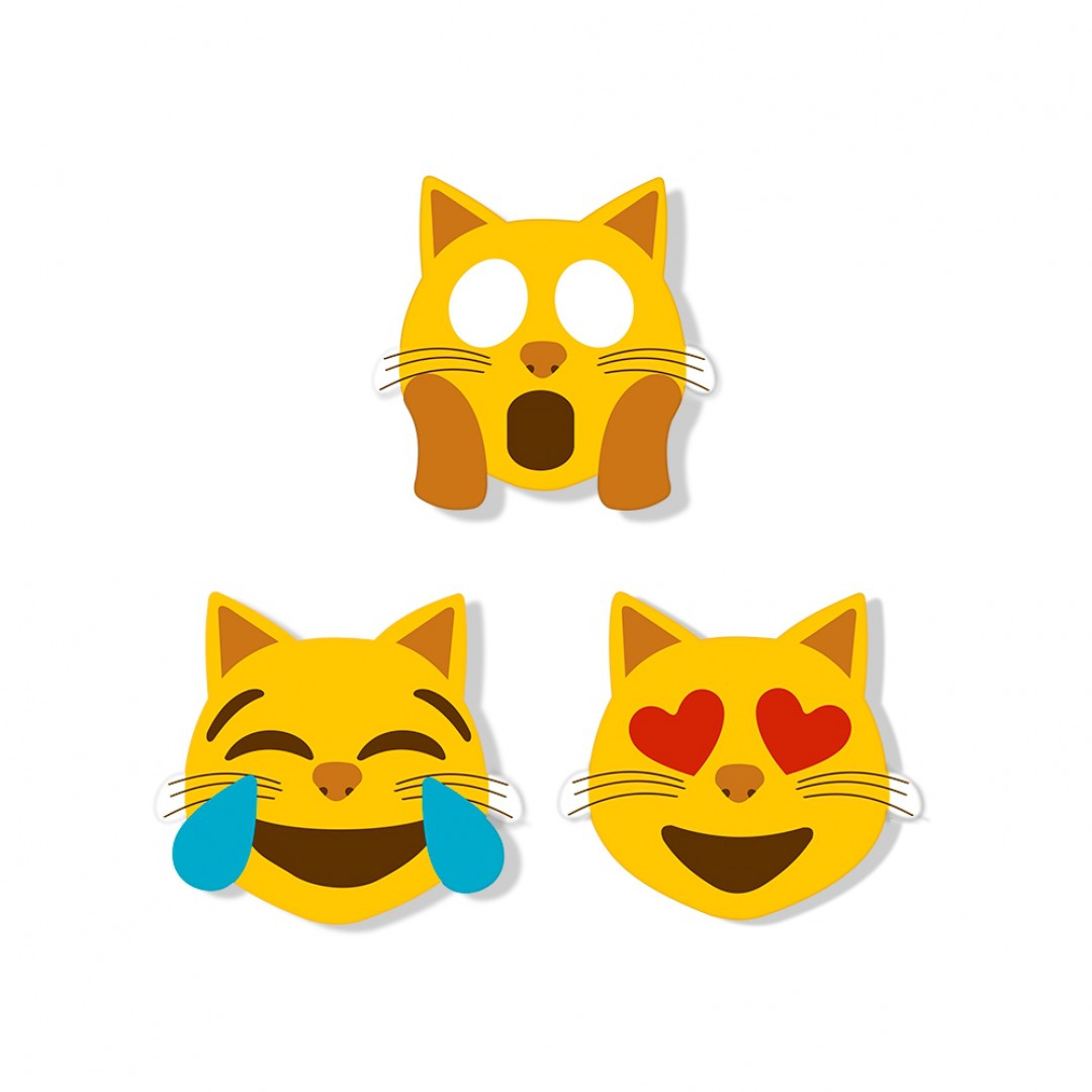 Kit 3 Ímãs gatinhos  emoji