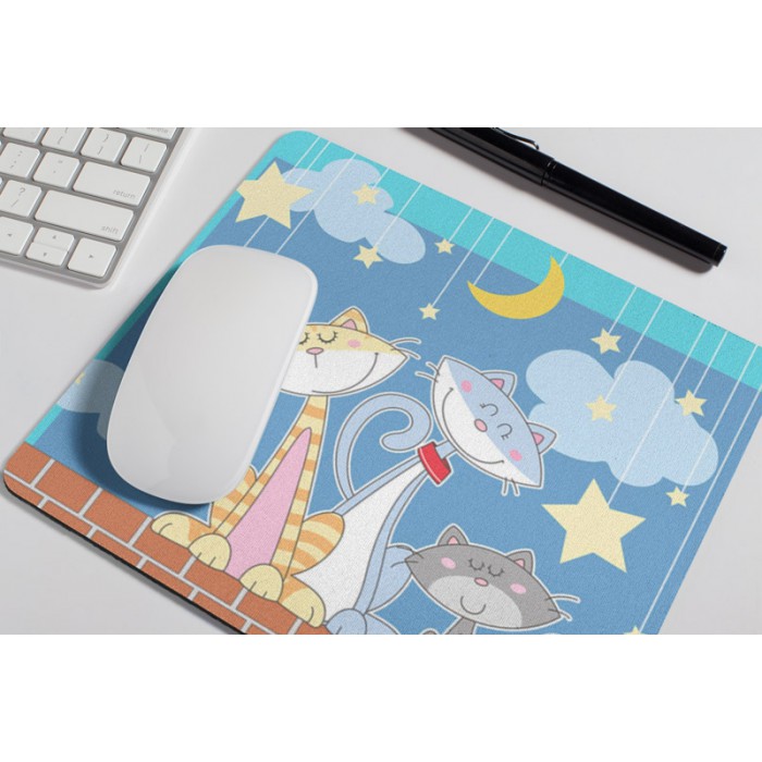 Mouse pad para jogos YENDOSTEEN, gatinho gato animal de estimação felino  gata animais gato rosto fofo mouse pad com bordas costuradas