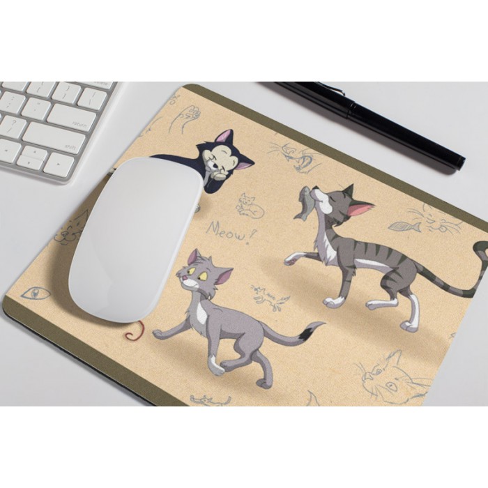 Mouse pad para jogos, gatinho fofo gato preto e branco, mouse pad para  computador cat158