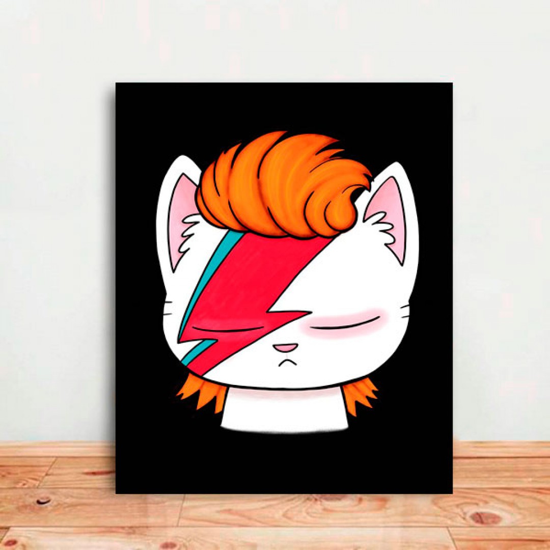 Placa Decorativa  Bowie Cats