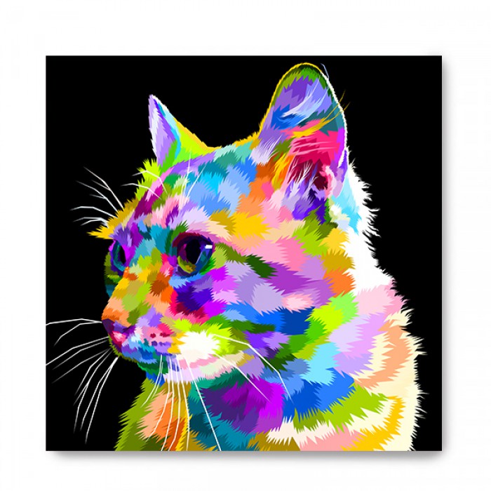 Plaquinha Gato Colorido Lemi
