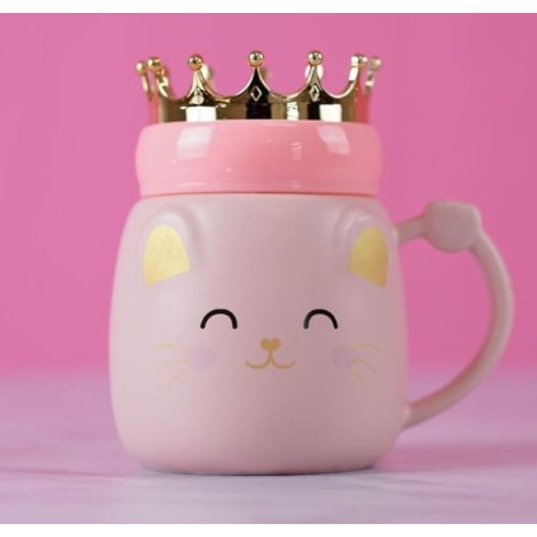 Caneca Gata Coroa rosa