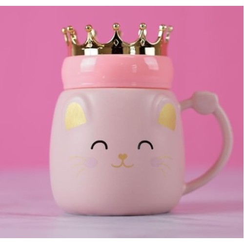Caneca Gata Coroa rosa
