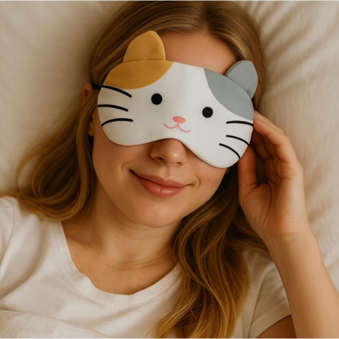 Máscara para Dormir Relaxar com gel Gata Tricolor Máscara para Dormir Relaxar com gel Gata Tricolor