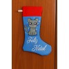 a  Meia Natalina decorativa  gato pisca pisca