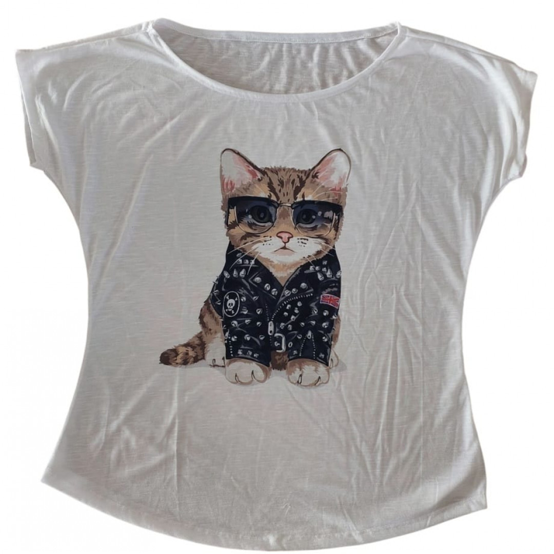 Blusa canoa gato  P,M,G