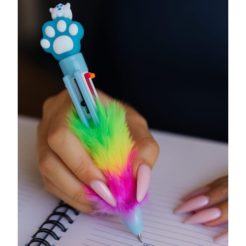 Caneta 6  Cores pelucia e Patinha