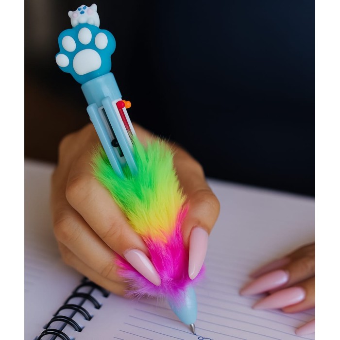 Caneta 6  Cores pelucia e Patinha