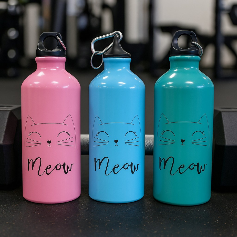 Garrafa Squeeze Alumínio 500ml  gatinha meow