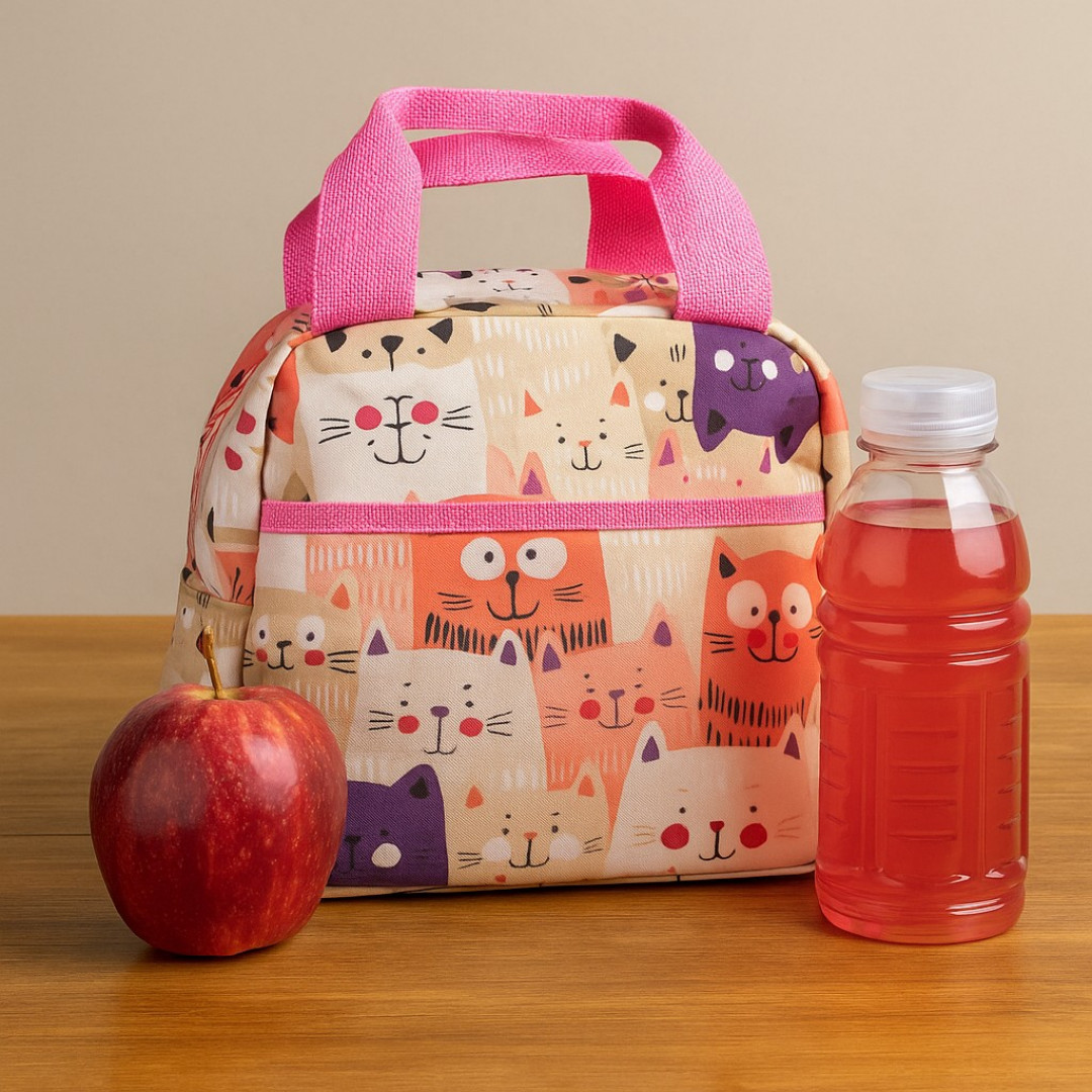 Bolsa  lancheira Térmica  Gatos floquinho rosa