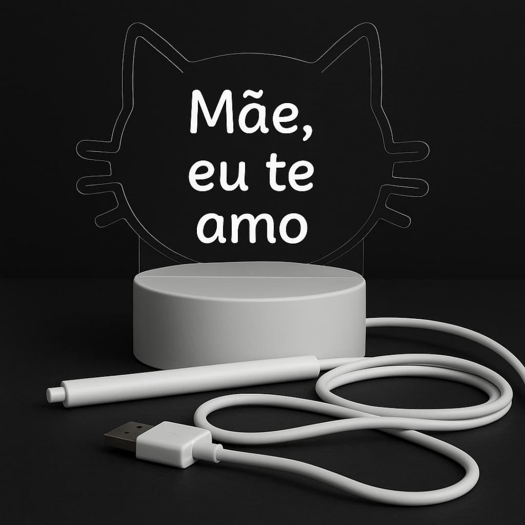 Luminaria lousa Led  gato quadro de mensagem