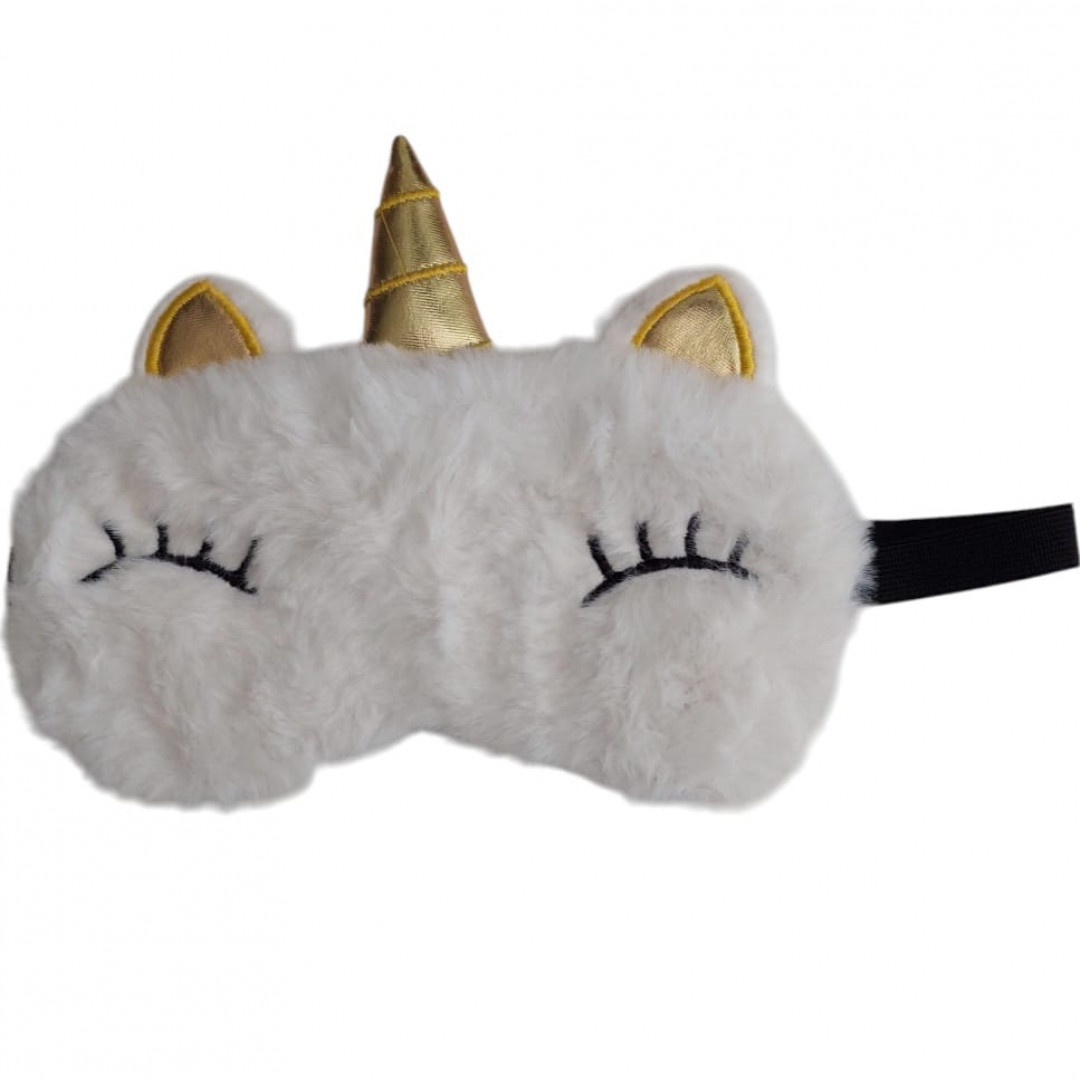 Máscara para Dormir e Relaxar com gel Gatinho Unicórnio