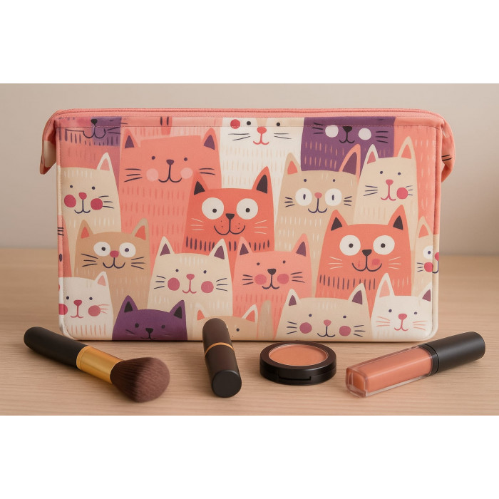 Necessaire  M  gatinhos floquinho