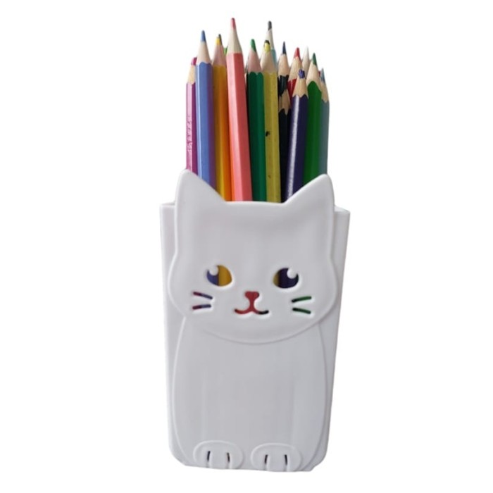 Porta treco plastico,  lapis, caneta,escova de dente   gatinho