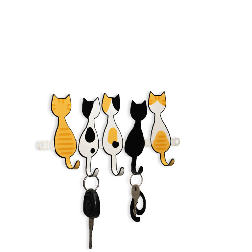 Porta chaves aço  gatos coloridos