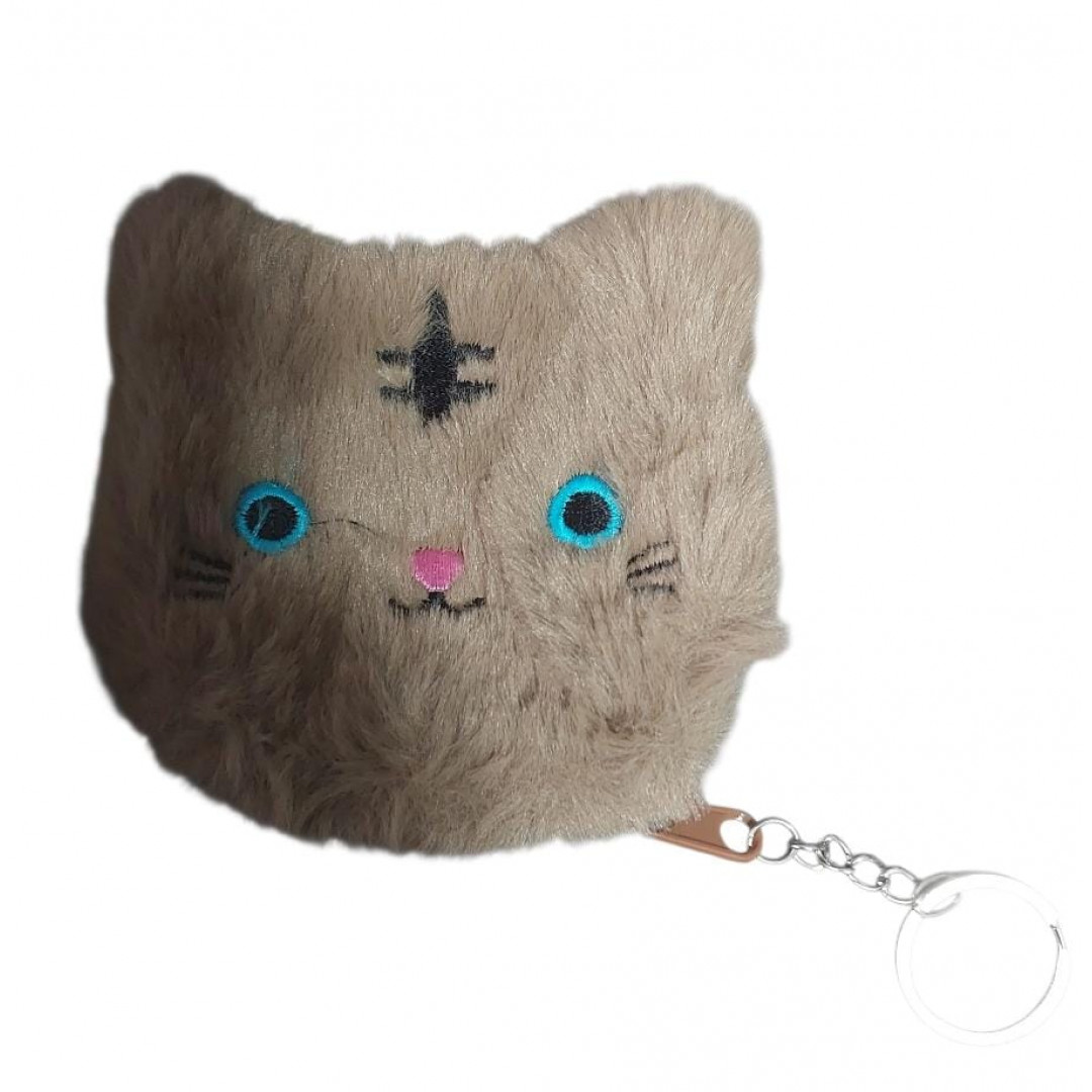 Porta moedas pelúcia carinha de gatinho